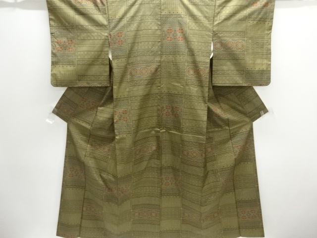 JAPANESE KIMONO / DORO OSHIMA TSUMUGI / WOVEN FLOWER / 5MARUKI